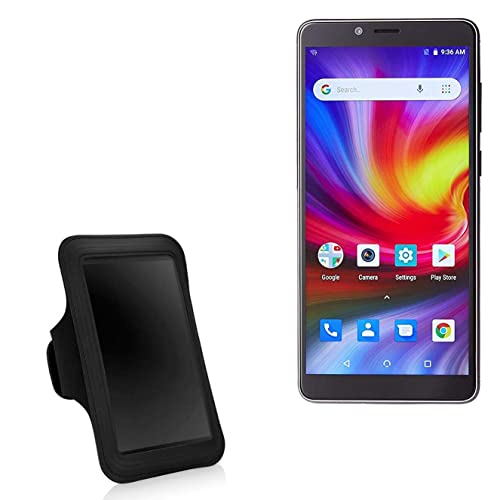BoxWave Case Compatible with NUU Mobile G1 - Sports Armband, Adjustable Armband for Workout and Running for NUU Mobile G1 - Jet Black