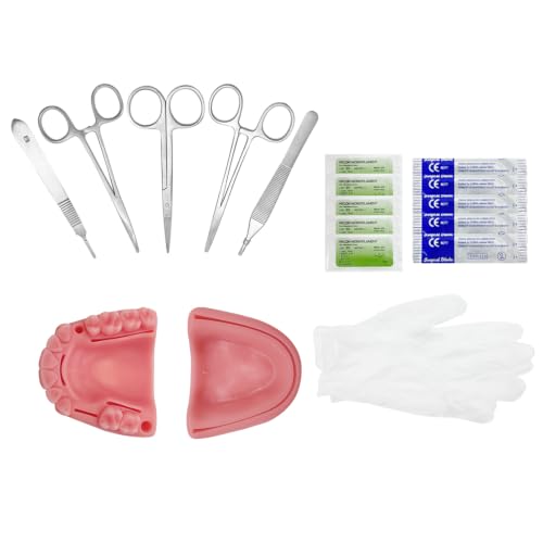 Dental Suture Practice Kit, YOUYA DENTAL Oral Suture Kit Suture Training with Bionic Oral Wound Gum Cutting &amp; Gingival Suturing, 2 Silicone Suture Pads Modules Dental for School Students Dentist