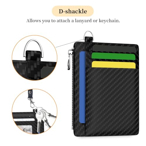 Image of Hancynir Minimalist Black Slim Wallet Men Credit Card Holder Small RFID