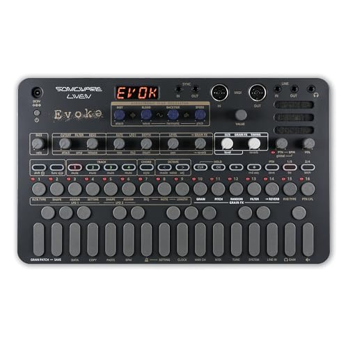 Sonicware Liven Evoke [Acoustronic Synthesizer with Granular Effect] – Portable Synthesizer for Cinematic Ambient and Post-Classical Music Production, Battery-Powered, Built-In Speaker