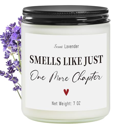 Funny Book Scented Candle Book Lovers Gifts for Women Men Reading Accessories Smells Like Just One More Chapter Ideal Birthday Mothers Day Christmas Presents for Readers Bookworm Librarian