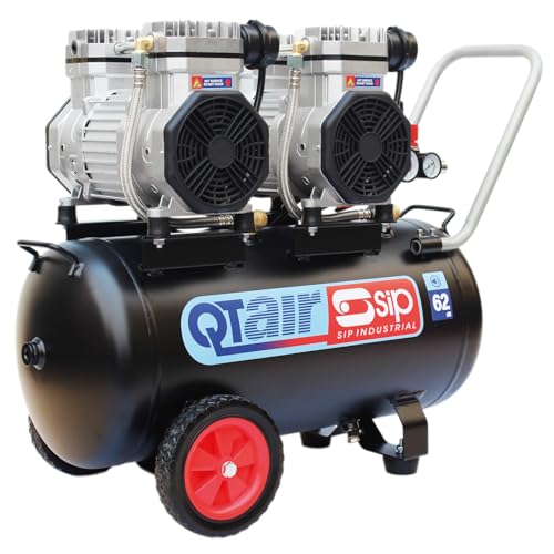 SIP QT Air Compressor Ultra Low Noise Oil-Free Direct Drive, 230V 50L 3hp 2.2kW 116psi 8 Bar 16CFM