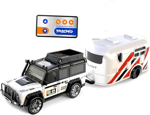 Image of Mini Alloy Off-Road RC Car for Kids 6+ 1:64 Scale Remote Control Car Toys Strip Lights, 2.4Ghz, USB Rechargeable (White)