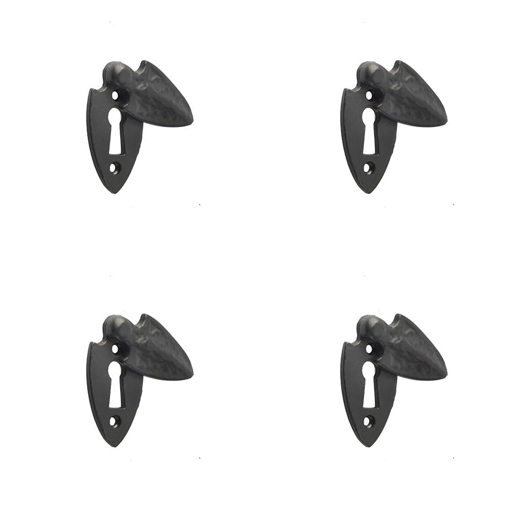 4 Pack Elegant Antique Black Covered Escutcheon - 50mm Decorative Hardware - Key Hole Cover