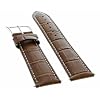 Ewatchparts 19mm Leather Watch Band Strap Compatible With Breitling Pilot Watch Light Brown With White Stitching