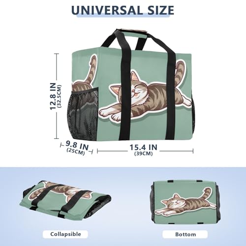 YETTASBIN Cat Large Foldable Travel Tote Bag, Lightweight Waterproof Swim Pool Bag with Handles & Pocket for Beach Outdoor, Reusable Grocery Bag for Kitchen, Shopping3