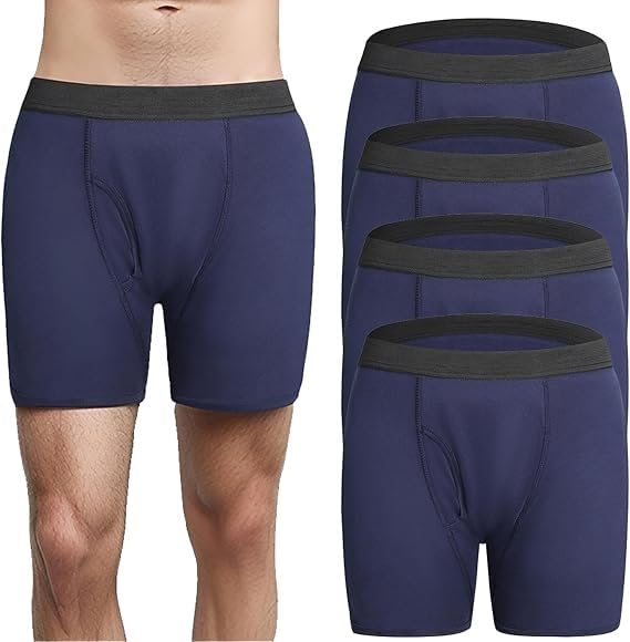 Paquetes De 4 Boxeadores Ropa Interior For Incontinencia For Hombres, A Prueba Fugas, Absorbentes, Protección Contra Orina, Lavables Y Reutilizables(X-Large)