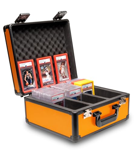 Panopply SLAB ARMOR 3 Row Graded Card Storage Box PSA Card Slab Case For Graded cards Hold 120+ Slabs Graded Card Case PSA Graded Card Storage Sports Baseball Card Collector Gifts (ORANGE)