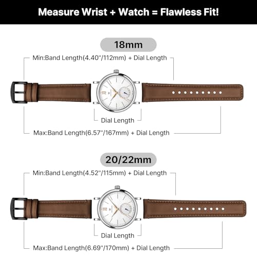Image of Fullmosa Quick Release Premium Leather Watch Strap | 24 /22 /21 /20 /19 /18mm,Burnished Leather Watch Band Compatible with Samsung Amazfit Fossil Replacement Belt for Men and Women