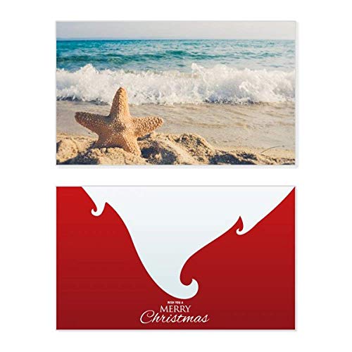 Carte de Noël vintage Ocean Sand Beach évitez les vœux banals avec cette papeterie marine