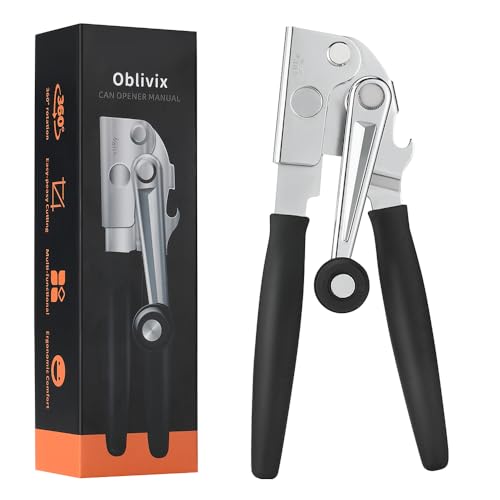 Manual Can Opener with Soft Handles,Commercial Can Openers Heavy Duty, Ergonomic Easy-Turn Crank for Seniors,Industrial Can Opener for Restaurant
