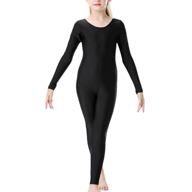 R&N FASHIONS Combinaison de danse sans pieds à manches longues et encolure dégagée pour ballet, danse, acrobatie, performance de gymnastique