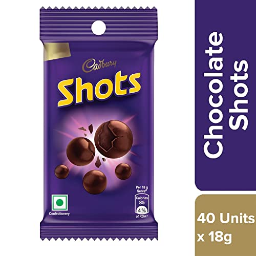 Image of Cadbury Dairy Milk Chocolate Shots, 18G - Pack Of 48, 864 Gram