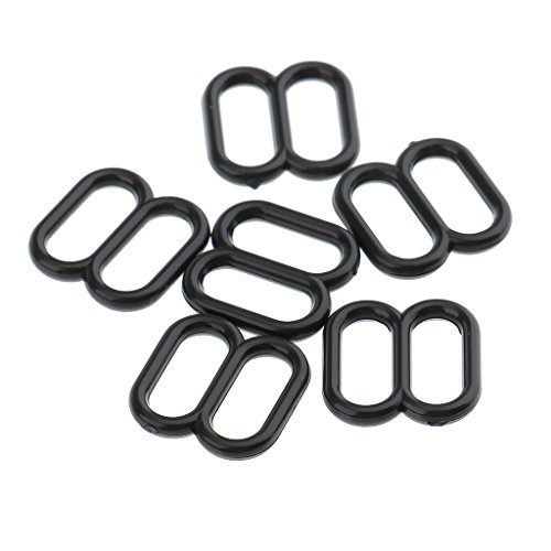 Jili Online 100 Piece Plastic Lingerie Bra Strap Sliders Adjuster Hook Clips For Corset Garter Bikini - Black, 8Mm #TOP2