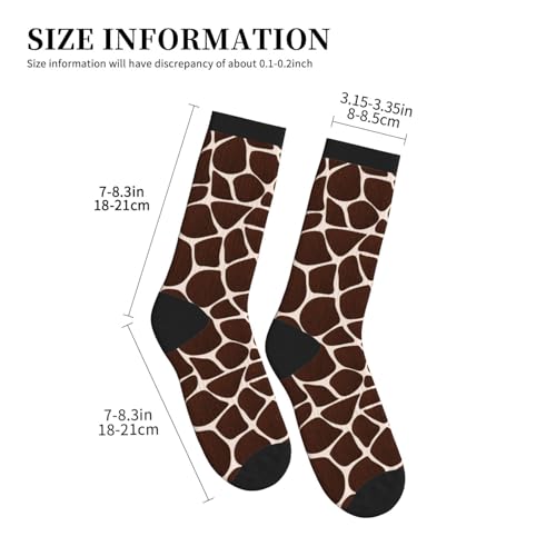 MOLIAN Giraffe Print Pattern Athletic Crew Socks For Women Men Novelty Sports Socks3