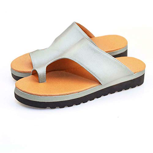 ieenay Chaussures de Plage Confortables pour Femme, argenté, Taille 43