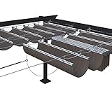 ECOOPTS 7'x8' Retractable Wave Sun Shade Canopy Pergola Cover Shade Sail Awning for Patio Porch Garden Yard Deck Outdoor (Brown)
