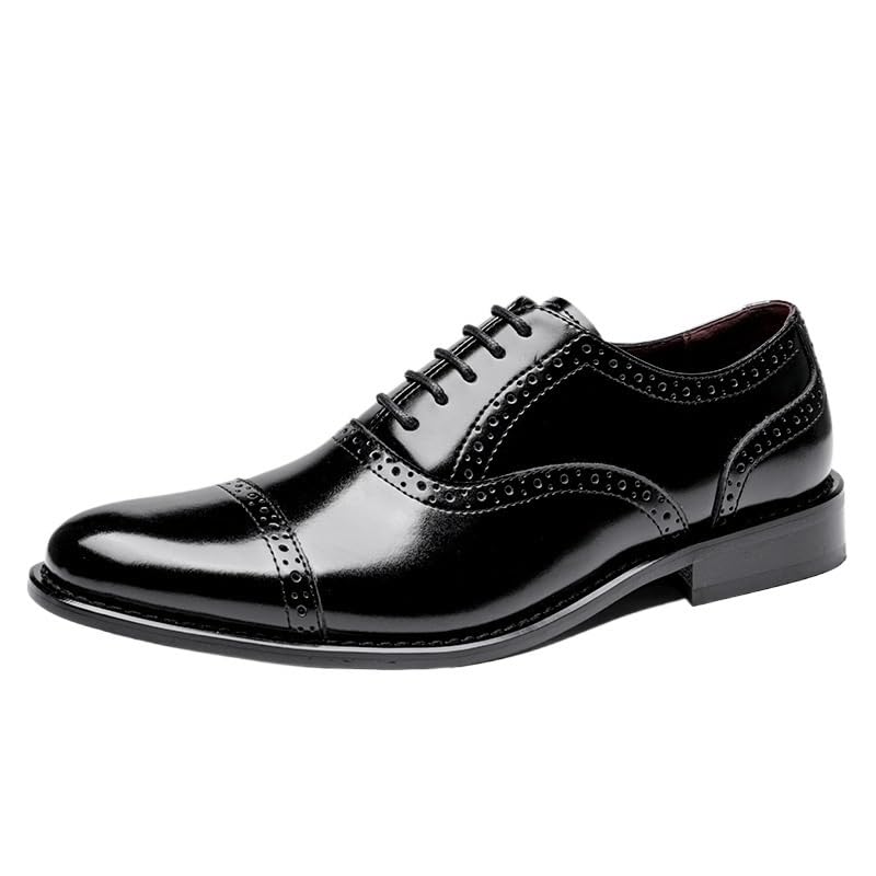 Men's Weeding Prom Derby Shoes Mens Retro Comfortable Business Height Increasing Non-Slip Softsole Walking Oxford Shoes