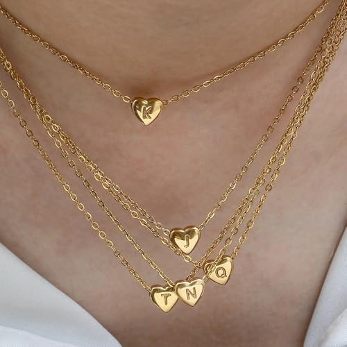 Collier avec initial pendentif coeur collier minimaliste amour - 2