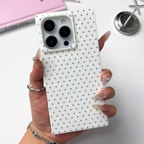 Coque à pois pour iPhone 17 Pro Max MagSafe blanche fine
