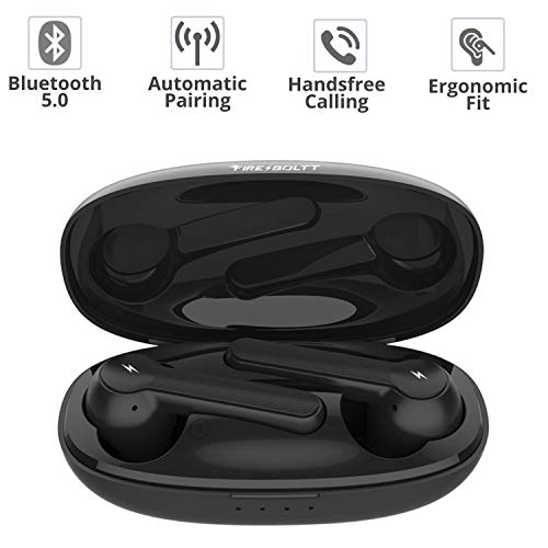 Image of Fire-Boltt Buds 1200 True Wireless Earbuds, Auto Noise Cancellation, BT5.0, Full Smart Touch Control Bluetooth Earphones with Voice Assistance & HD Stereo Sound (Black)