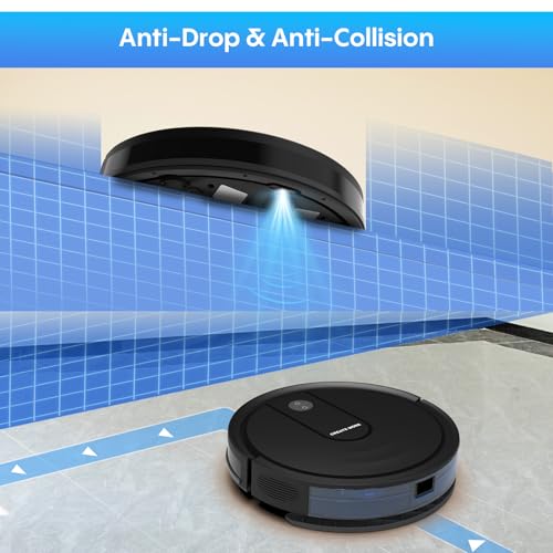 Image of Bagotte Robot Vacuum and Mop,Robot Vacuum Cleaner with Schedule,4 in 1 Robotic Vacuum Cleaner,Ultra Slim,Self-Charging,Wi-Fi /Voice /App,Perfect for Pet /Hard Floors /Carpet