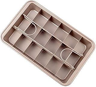 Brownie Cake Baking Pan with Dividers Nonstick, HOMARTY 12x8 Inch Cake Pans Carbon