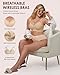 SCECXY Womens Everyday Comfort Bra Full Coverage Wireless Bralettes Sexy Breathable V-Neck Mesh Soft Support Brassiere Beige 36C