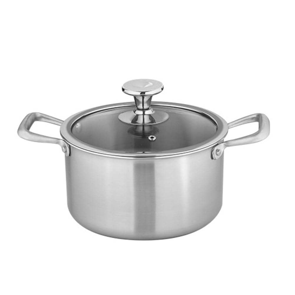 MYUYEE Soup Pot Titanium Stockpot - Professional Tri-Ply Cookware For Boiling Pasta, Making Soups/Stews, And Blanching Vegetables - Compatible With Induction Cooktops (24Cm Titanium Stockpot)