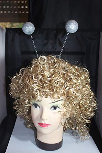 Preisvergleich Produktbild Kopfbügel mit Glitterkugeln Silber Haarreif Karneval