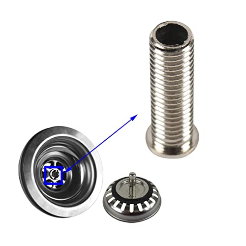 Qrity 2Pcs Stainless Steel Sink Strainer Bolt, 45mm Sink Basket Screw, for ASIN B06XBSS8QJ, B0725M4MY4, B07DFDLWLK