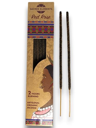 Incienso Rosa Roja Sacred Elements Red Rose HEM   10 barritas orgánicas artesanas   HOSTENATURA