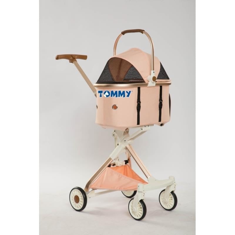 Tommy Evcil Hayvan Arabası Gold Pembe 83 * 48.5 * 110cm Max 10kg