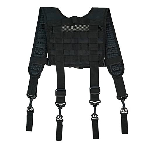 KUNN Tactical Suspenders Police Suspenders for Duty Belt Harness with Molle Strap and D-Ring,L