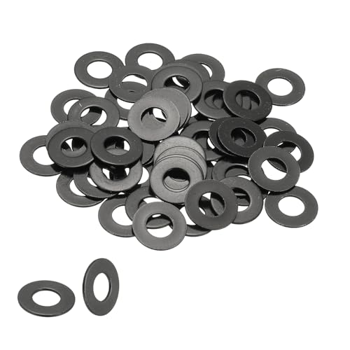 PATIKIL M8 フラットワッシャー 5/16"ID x 11/16"OD 50個 304ステンレス鋼メタルメトリックワッシャー 黒電気めっきフラットガスケット スペーサー スクリューとボルト用 黒