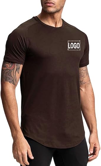 Customize Mens Round Neck Athletic T-Shirt - Versatile Athletic Quick Dry Black Short Sleeve Mens Breathable Shirt