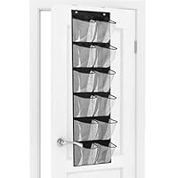 Newthinking Hanging Shoe Storage, Over the Door Shoe Storage Organiser, Hanging Shoe Rack Holder 12 Large Mesh Pockets for Wardrobe Door Tidy with Hange