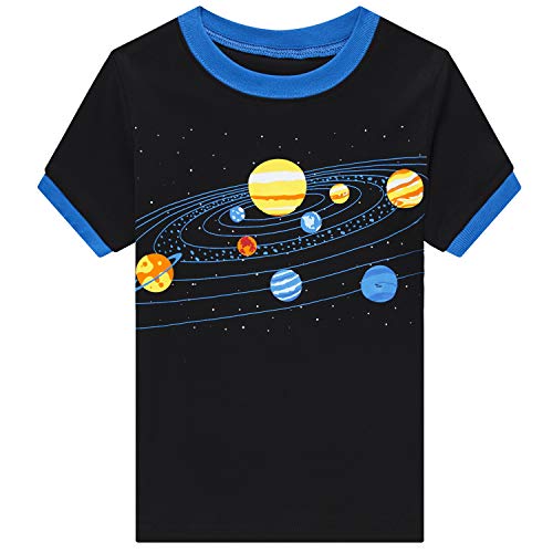 Little Boys Short Set Pajamas for Boys 100% Cotton Toddler Train Dinosaur Sleepwear Summer Clothes Size 2-7T3