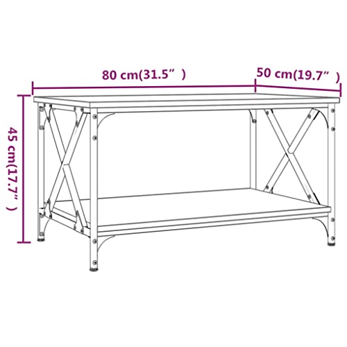 Table en bois de salon rectangulaire 80x50cm table basse centrale marron - 3