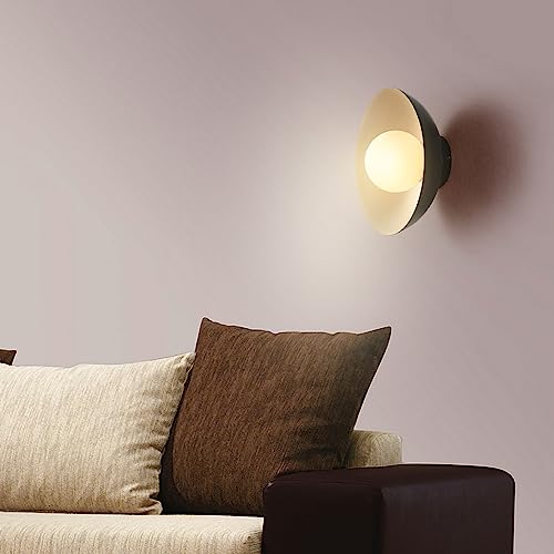 Globe Electric 66000076 1-Light Flush Mount Ceiling Light, Matte Black and White Opal Glass Dual Shade, Modern Lighting for Kitchen Island or Dining Room, Wall and Dimmer Switch Compatible by Globe Electric - Image 5