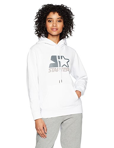 Starter Women's Pullover Multi-Color Logo Hoodie, Amazon Exclusive, White, Medium
