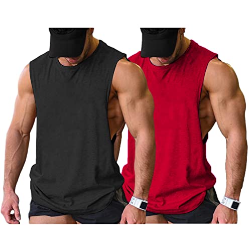 Image of COOFANDY Men Workout Tank Top 2 Pack Gym Bodybuilding Sleeveless Muscle T Shirts