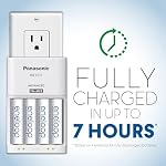 Panasonic KKJ17MCA4BA Advanced Individual Cell Battery Charger with Eneloop AA New 2100 Cycle Rechargeable Batteries, 4-Pack, White | Includes Charger and 4x Aa Eneloop 2000mah Nimh, Up to 2100 Cycles, Charges Aa and Aaa Individually
