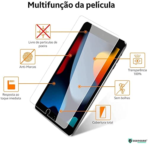 Capa Capinha Executiva Giratória Preta iPad 9 2021 + Película de Vidro + Caneta Touch - (C7ARMOR)