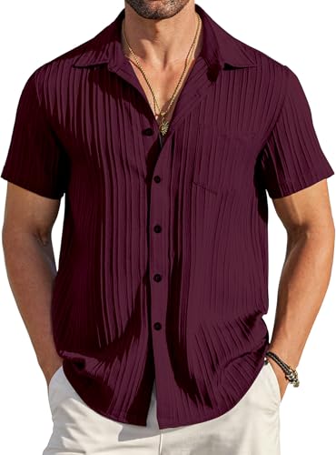 Image of IndoPrimo Men's Cotton Shirt with Spread Collar Neck Line Solid Pattern Half Sleeves Regular Fit Western Style and Standard Length
