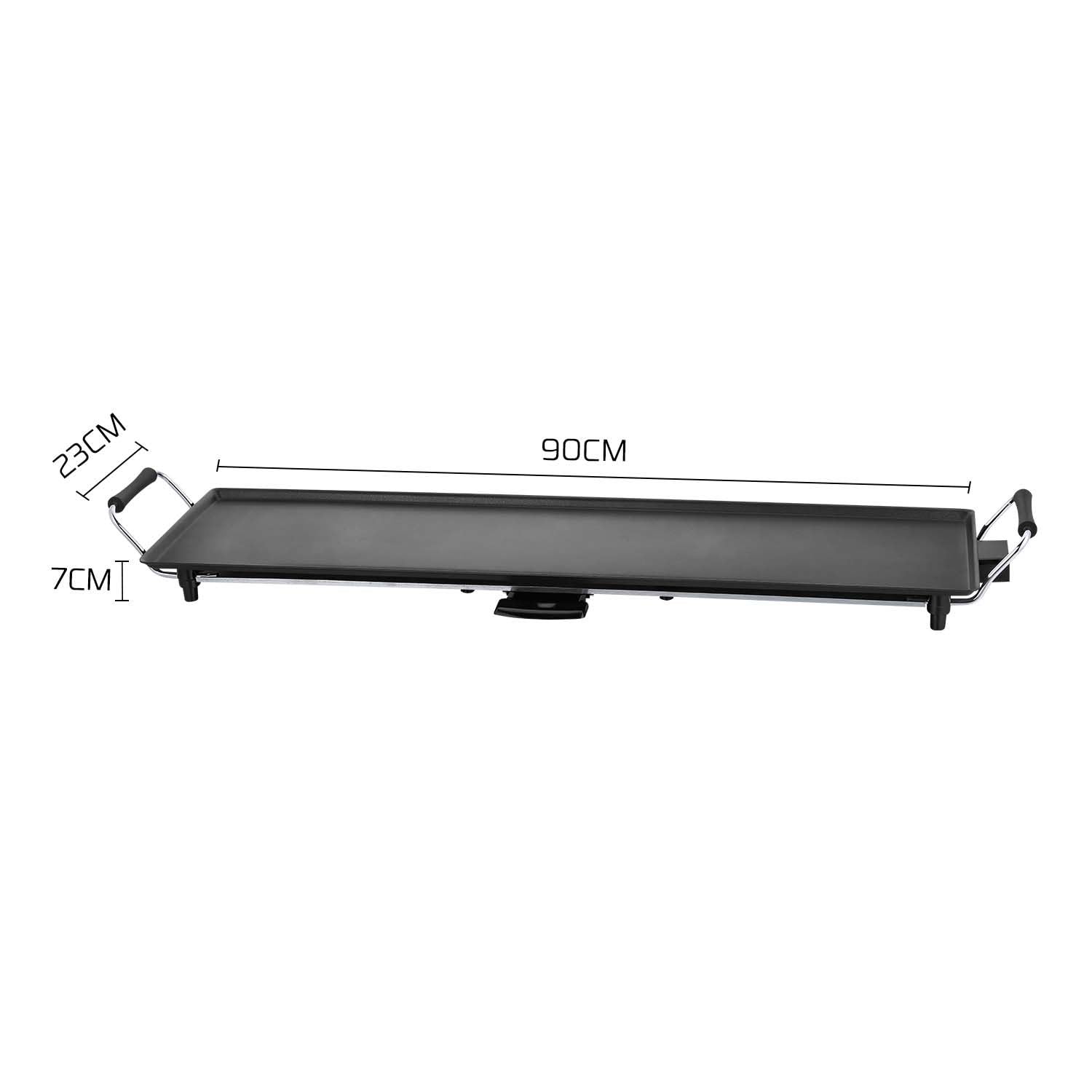 Plancha XXL Dolce Casa DC-PLA-90-CM Antiadhésive - Thermostat Ajustable, 1800W Poignée Rembourrée, pour 8 Personnes, 90 x 23CM