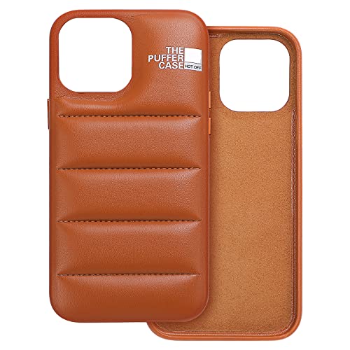 Hot Off For Nappa Leather Iphone 13Promax 14 14Plus 14Pro 14Promax, Puffer Phone Case Puffy Iphone Cover [Full Body Protection] [Non-Slip] Soft And Warm Phone Cover, Brown For Iphone 13 Pro Max #TOP1