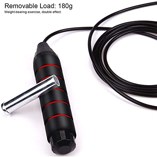 BACKTURE Springseil Speed Rope Seilspringen 2.8M Für Fitness, Ausdauer & Abnehmen. Profi Kugellager & Anti-Rutsch Griffe,Crossfit, Profi Sport, Boxen, Training,Kinder und Erwachsene - 4