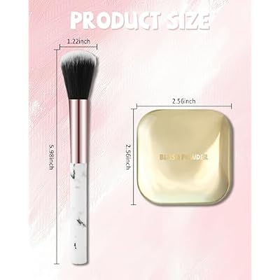 Baked Blush, Single Peach Marbleized Blusher for Cheeks, Matte Silky Smooth Powder Blushes with Mirror & Brush, Lightweight Blendable Long-Lasting Mother's Day Face Makeup Product for Women Girls-01