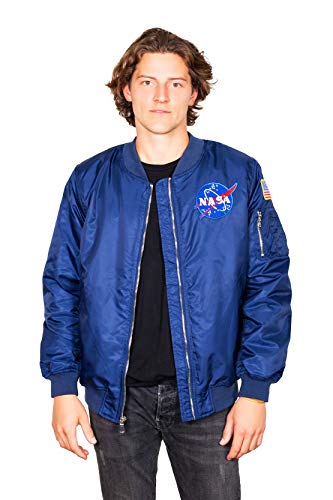 NASA Lightweight Flight Bomber Jacket With Two Patches3